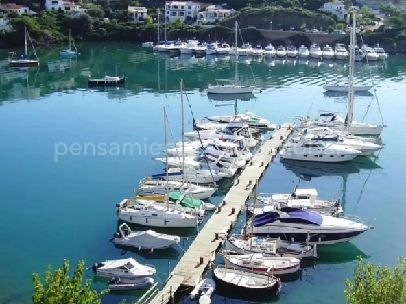 Diez o más barcos amarrados en el puerto.